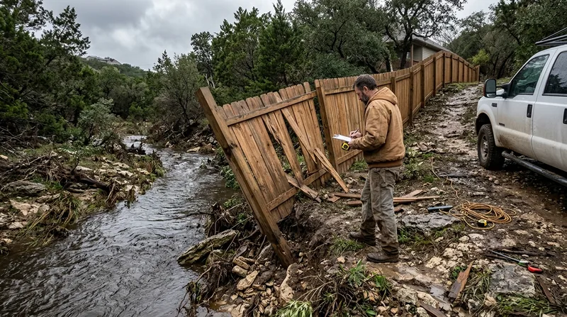 Storm Damage Fence Repair Austin
